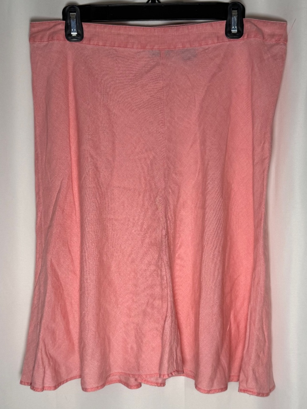Mossimo 100% Linen Coral Pink A-Line Midi Skirt Women's Size 12
